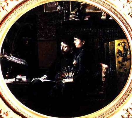 Alphonse Daudet (1840-97) and his Wife in their Study from Louis Montegut