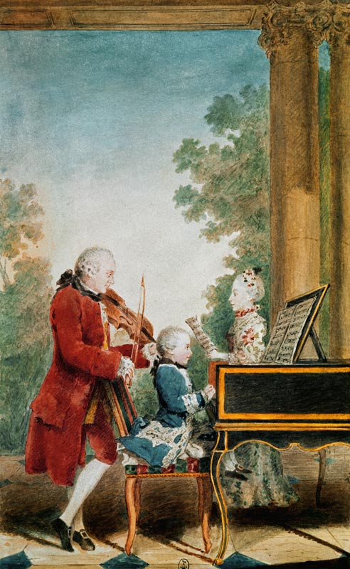 Mozart w.Father & Sister , Carmontelle from Louis Carrogis de Carmontelle