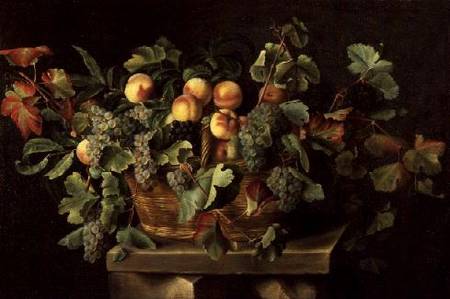 Still Life with Peaches and Grapes from Louise Moillon