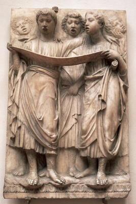 Singing angels, relief from the Cantoria by Luca della Robbia (1400-82), c.1435 (marble)