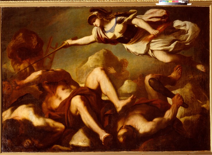 Minerva in the fight against Gigantes from Luca Giordano
