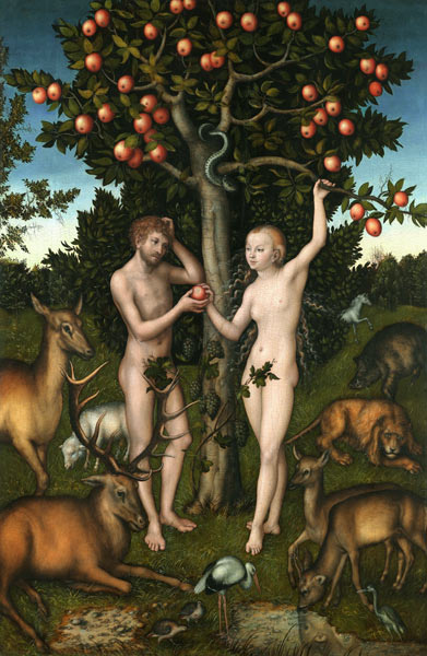 Adam and Eve from Lucas Cranach d. Ä.