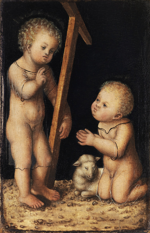 Christ and John the Baptist as Children from Lucas Cranach d. Ä.