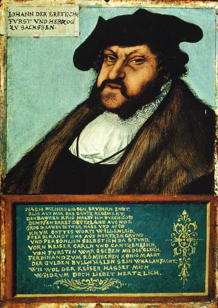 Portrait of John I (1468-1532) the Steadfast, Elector of Saxony from Lucas Cranach d. Ä.
