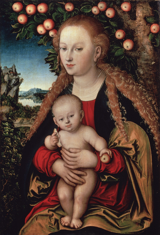 Madonna mit Kind unter dem Apfelbaum. from Lucas Cranach d. Ä.
