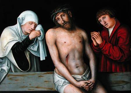 Christ as the Man of Sorrows with the Virgin and St. John from Lucas Cranach d. Ä.