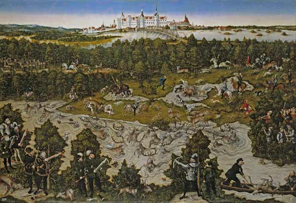 Hunt in Honour of Emperor Ferdinand I at Torgau Castle from Lucas Cranach d. Ä.