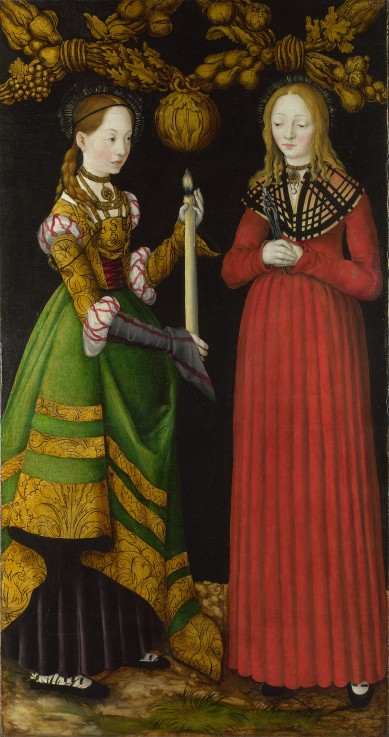 Saints Genevieve and Apollonia from Lucas Cranach d. Ä.