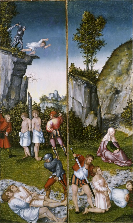 Saint Felicitas at the martyrdom of her seven sons from Lucas Cranach d. Ä.