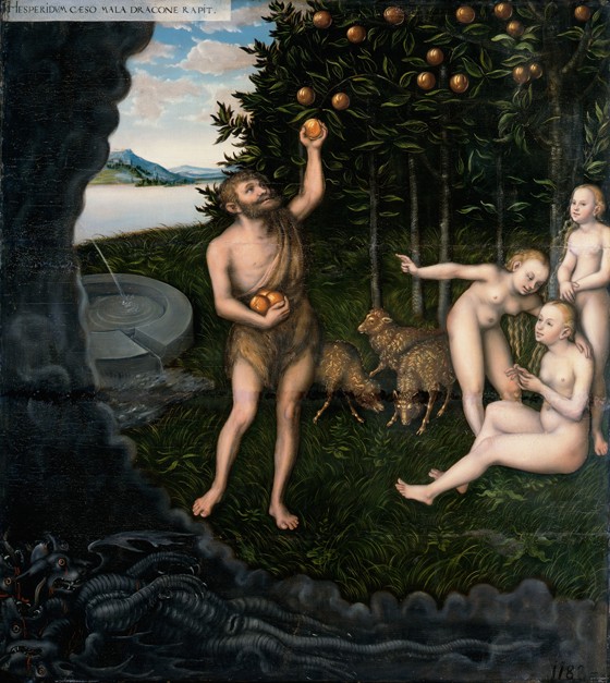 Hercules stealing the apples from the Hesperides (From The Labours of Hercules) from Lucas Cranach d. Ä.