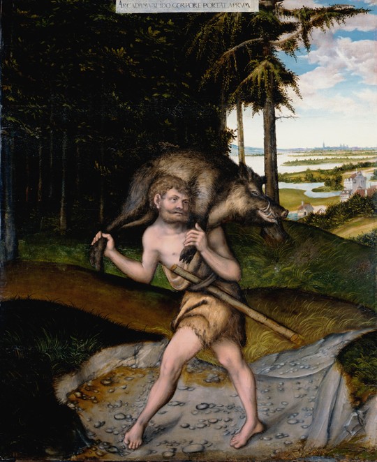 Heracles and the Erymanthian Boar (From The Labours of Hercules) from Lucas Cranach d. Ä.