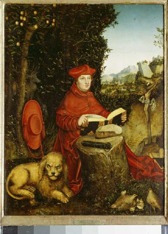 Der hl. Hieronymus, lesend in der Landschaft. from Lucas Cranach d. Ä.
