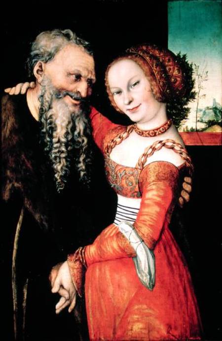 The Ill-Matched Couple from Lucas Cranach d. Ä.