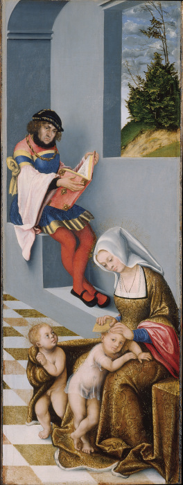 Maria Salome und Zebedäus (mit den Zügen Johanns des Beständigen), sowie ihre Söhne Jakobus d. Ä. un from Lucas Cranach d. Ä.
