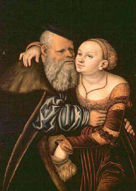 The Old Lover from Lucas Cranach d. Ä.