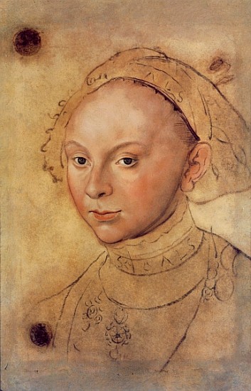 Sybille of Cleves (crayon & w/c) from Lucas Cranach d. Ä.