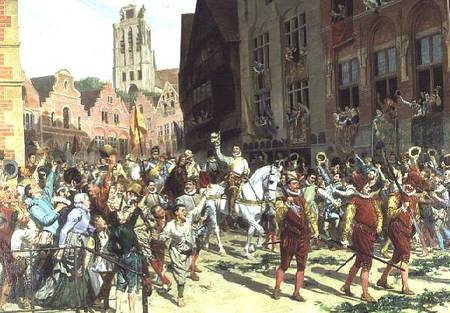 The Triumphal Arrival in Rotterdam of Prince Maurice of Orange-Nassau after the Battle of Nieuwpoort from Lucien Alphonse Gros