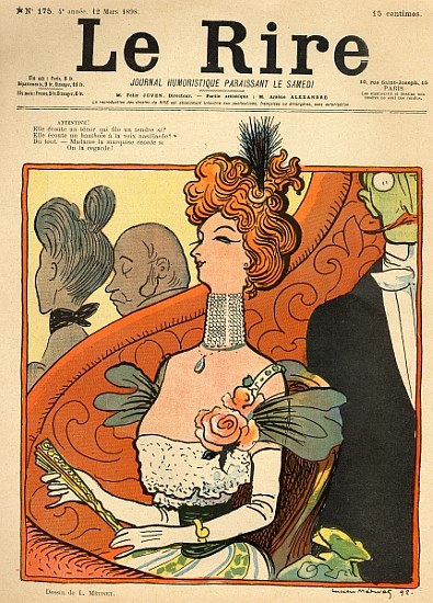 Caricature of a French Marquise, from the front cover of ''Le Rire'', 12th March 1898 from Lucien Métivet