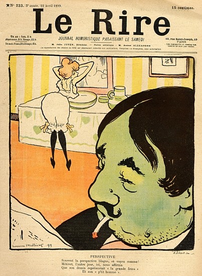 Humorous cartoon from the front cover of ''Le Rire'', 22nd April 1899 from Lucien Métivet
