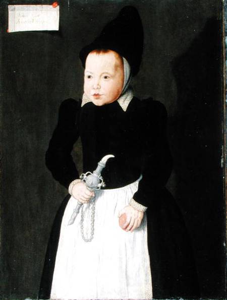 A Portrait of a Child Holding a Rinkelbel from Ludger Tom the Younger Ring