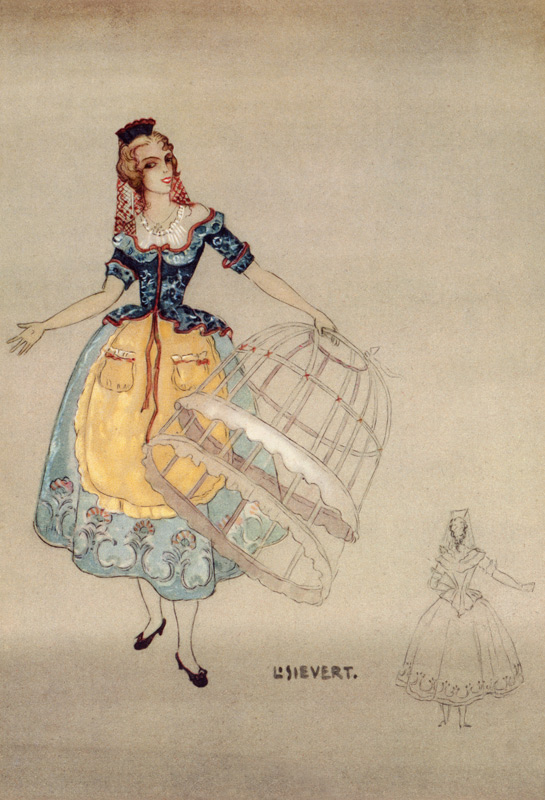 Costume Design for the opera ''The Marriage of Figaro'', by Wolfgang Amadeus Mozart (1756-91) from Ludovico Sievert
