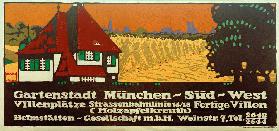 Gartenstadt München-Süd-West / Villenplätze / Straßenbahnlinie 16/18 / Fertige Villen (Holzapfelkreu