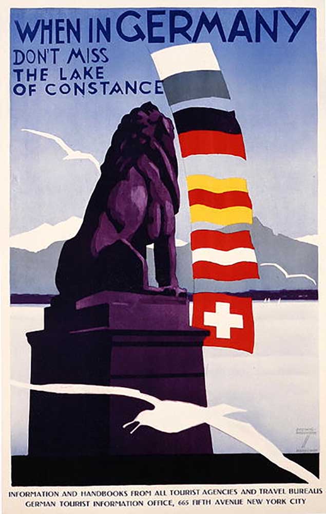 Plakatwerbung Bodensee in Deutschland, 1949 from Ludwig Hohlwein