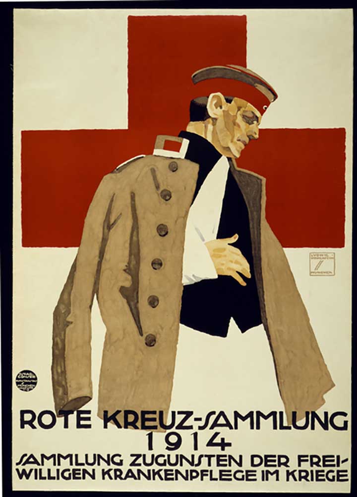 Spendenaktion für das Deutsche Rote Kreuz, Kneipe. 1914 from Ludwig Hohlwein