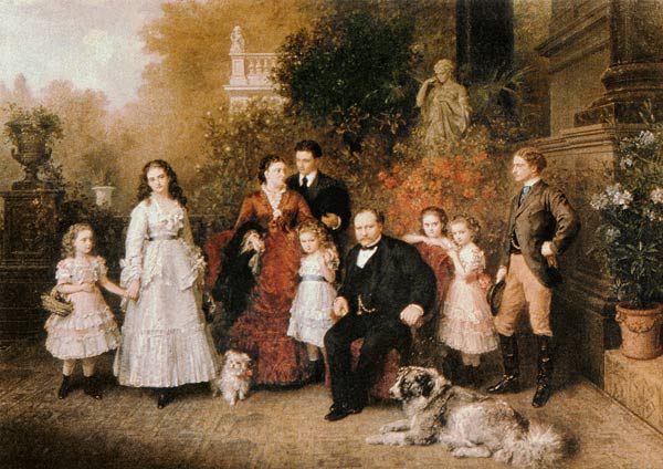 Family of the Businessman B. H. Strousberg from Ludwig Knaus