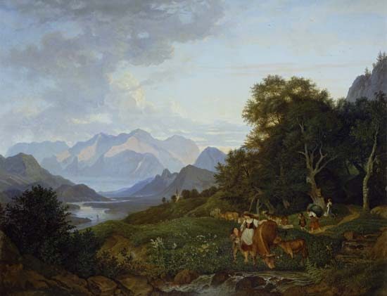 Salzburgische Landschaft mit dem Tannengebirge from Ludwig Richter