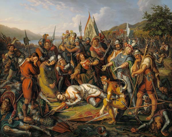 Die Eidgenossen an der Leiche Winkelrieds in der Schlacht bei Sempach am 9.7.1386. from Ludwig Vogel
