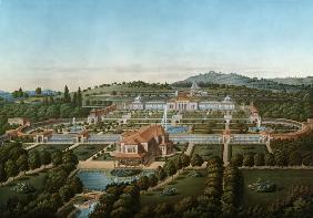 Stuttgart, Wilhelma, Vogelschau 1855