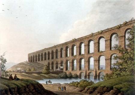 Aqueduct near Belgrade, Serbia, plate 6 from 'Views in the Ottoman Dominions', pub. by R. Bowyer from Luigi Mayer