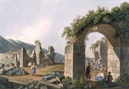 Ruins of the Baths at Ephesus, plate 43 from 'Views in the Ottoman Dominions', pub. by R. Bowyer from Luigi Mayer