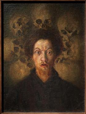 Selfportrait with skulls