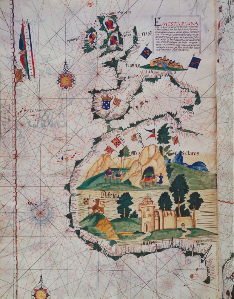Fol.5v Map of Great Britain, Europe and North West Africa, from Portugaliae Monumenta  Cartographica from Luis Lazaro