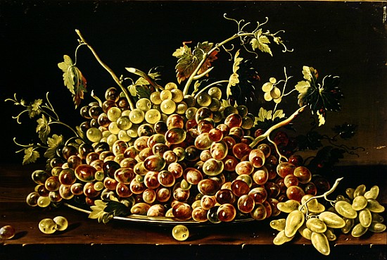 Still Life with a plate of grapes from Luis Egidio Melendez