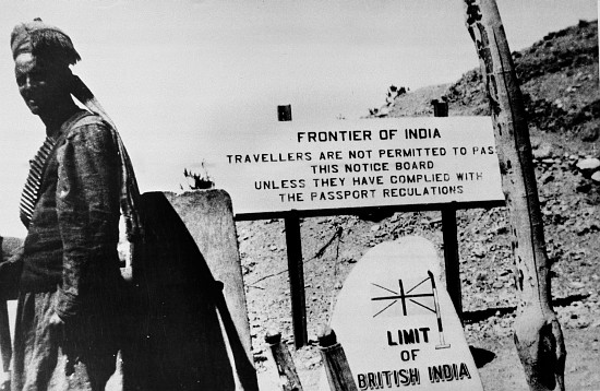 Frontier sign from Major A.G. Harfield