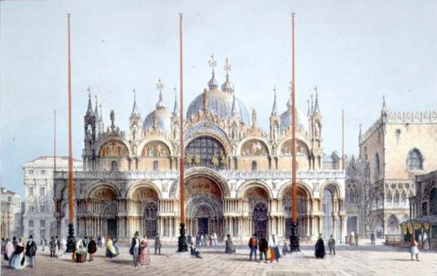 San Marco, Venice, engraved by Brizeghel (litho) from Marco Moro