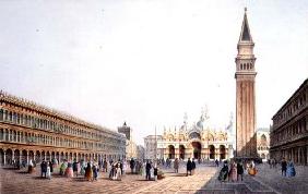 Piazza S. Marco, engraved by Brizeghel (litho)