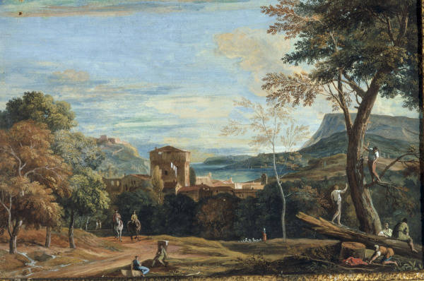 M.Ricci, Landschaft mit Holzfaellern from Marco Ricci