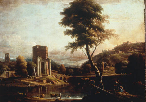 M.Ricci, Roemische Campagna mit Ruinen from Marco Ricci