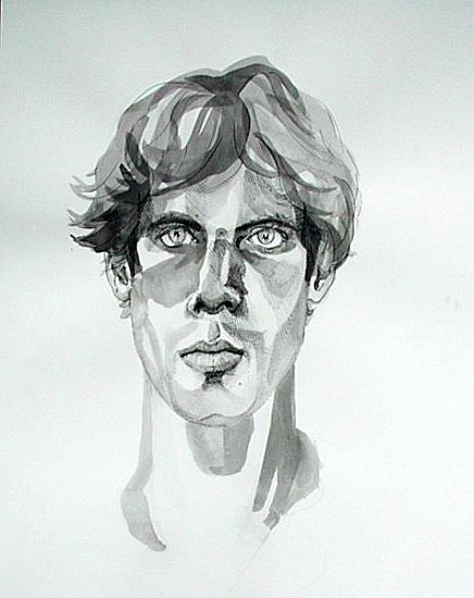 Self-Portrait, 2000 (pen, ink & watercolour)  from Marcus  Morrell