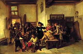 Soldaten plündern ein Gasthaus. from Mari Johann M.Henri Ten Kate