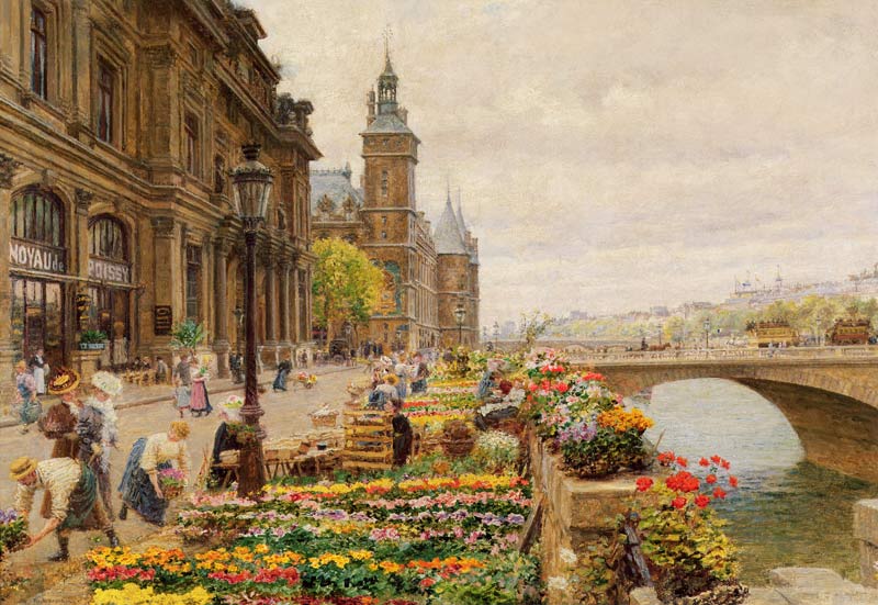 The Parisian Flower Market from Marie François Firmin-Girard