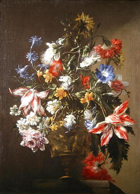 A Still Life of Flowers in a Vase (oil on canvas) from Mario dei Fiori