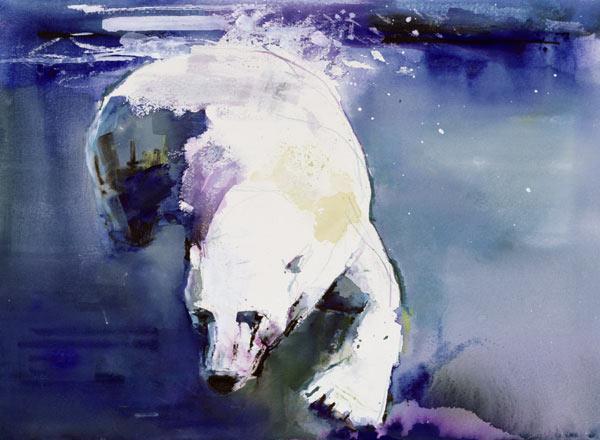 Underwater Bear, 1999 (mixed media on paper) 