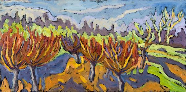 Dancing Willows, 2007 (oil on board) 