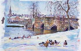 Bakewell Bridge, 1998 (gouache) 