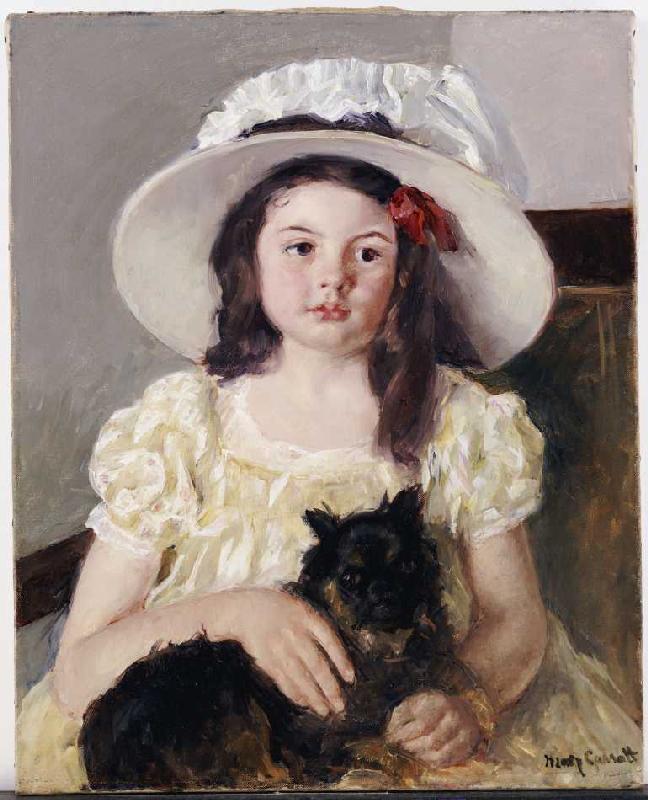 Françoise mit einem kleinen schwarzen Hund from Mary Cassatt